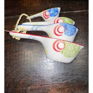 Simply Perfect Ceramic Measuring Spoons Set of 4 Novelty Kitchen Decor Floral‎